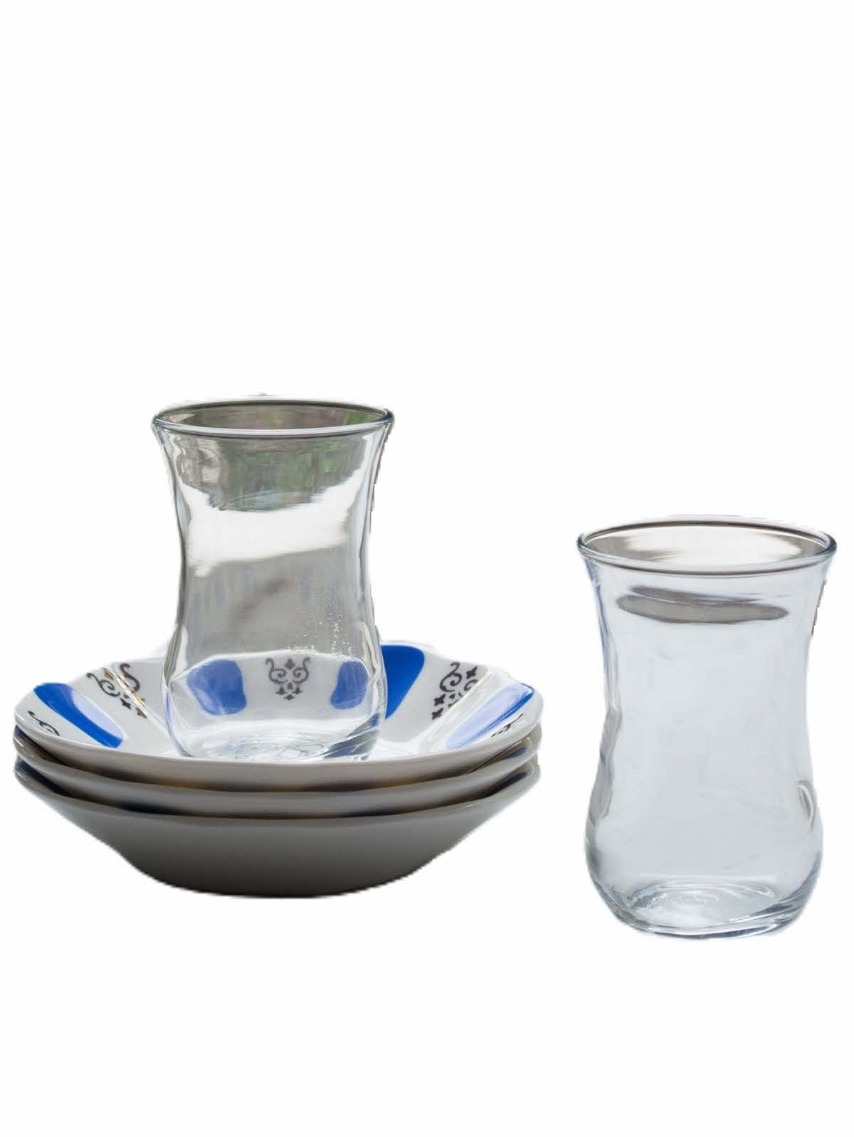 定番人気！ Traditional Turkish tea cups white & blue | Set of 2 食器